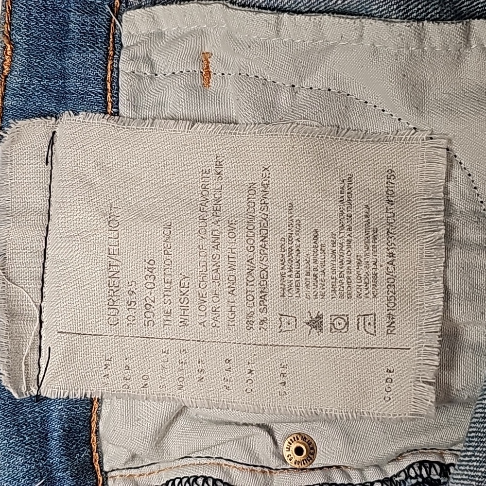 Current/Elliot The Stilleto Pencil Skirt Jean Denim Mid-Length USA Whiskey 26 - Picture 4 of 7